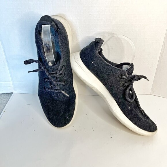 Allbirds Grey Merino Wool Knit Washable Lightweight Lace Up Runner Sneakers - Picture 1 of 8